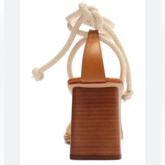 SCHUTZ Angieh Rope & Leather Sandals Womens 11 White Strappy Heel New With Tags - Picture 3 of 12